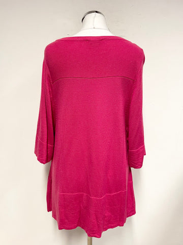 PHASE EIGHT FUCHIA PINK RELAXED FIT SHORT SLEEVED JUMPER SIZE 12