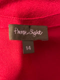 PHASE EIGHT RED SHORT GATHERED PUFF SLEEVED BOLERO CARDIGAN SIZE 14