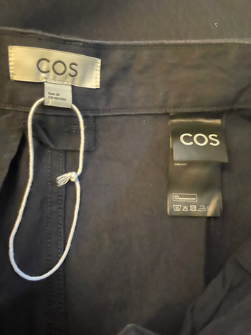 COS NAVY BLUE TAPERED LEG TROUSERS SIZE 36 UK 8/10