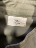 HUSH KHAKI ROUND NECK LONG SLEEVED ZIP FRONT JACKET SIZE S