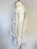 LUISA CERANO WHITE COTTON 3/4 TIE SLEEVE TOP SIZE 10