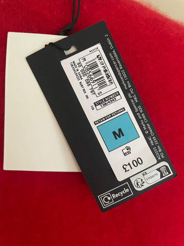 BRAND NEW MARKS & SPENCER AUTOGRAPH RUBY RED WOOL & CASHMERE BRUSHED KNIT JUMPER SIZE M