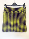 JOSEPH 100% WOOL GREEN & PURPLE CHECK A-LINE SKIRT SIZE 38 UK 10