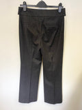LAUREL GREY, WHITE & CAMEL WOOL BLEND STRAIGHT LEG TROUSERS SIZE 10