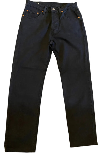 LEVI’S 501 PREMIUM BLACK DENIM STRAIGHT LEG JEANS SIZE W27/L30