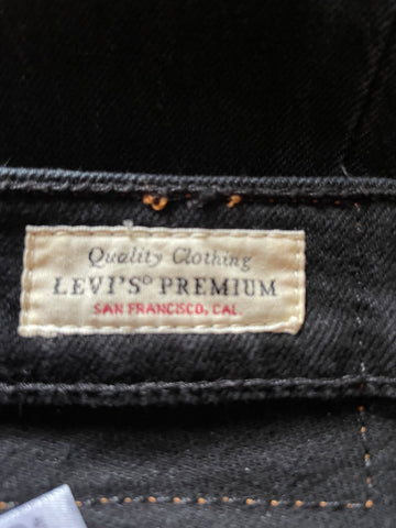 LEVI’S 501 PREMIUM BLACK DENIM STRAIGHT LEG JEANS SIZE W27/L30