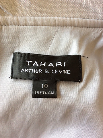 TAHARI BY ARTHUR S LEVINE SILVER GREY COLLARED SLEEVELESS FIT & FLARE DRESS SIZE UK 14