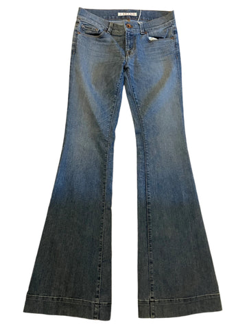 J BRAND LOVESTORY BLUE DENIM FLARED LEG JEANS SIZE 28