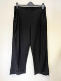 MYTI BLACK HIGH RISE ELASTICATED REAR WAIST WIDE LEG TROUSERS SIZE XL