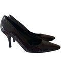 HOBBS DEEP PURPLE CROC PRINT PATENT LEATHER COURT SHOES SIZE 6.5/39.5