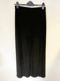 JOSEPH RIBKOFF BLACK & GOLD BUTTON TRIMMED WIDE LEG TROUSERS SIZE 10