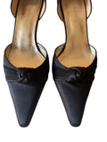 LK BENNETT BLACK SATIN SPECIAL OCCASION HEELS SIZE 5/38
