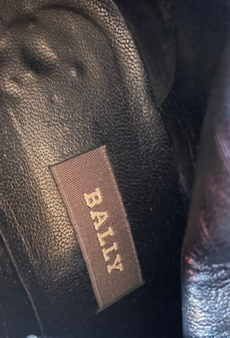 BALLY FIERINA BLACK LEATHER & SUEDE KNEE LENGTH BOOTS SIZE 4.5/37.5