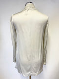 JAEGER CREAM V NECK WRAP ACROSS FRONT LONG SLEEVED BLOUSE SIZE 10