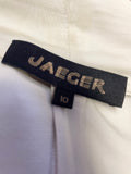 JAEGER CREAM V NECK WRAP ACROSS FRONT LONG SLEEVED BLOUSE SIZE 10