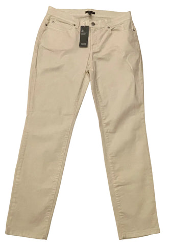 BRAND NEW WITH TAGS EILEEN FISHER ECRU SLIM ANKLE JEANS SIZE 8 UK 12