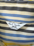 PAUL SMITH BLUE DEPARTMENT BLUE,YELLOW & GREY STRIPE LONG SLEEVE FITTED SHIRT SIZE 38 UK 10