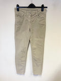 LAUREL TABEA CROPPED STONE TAPERED LEG BRUSHED COTTON JEANS SIZE 10
