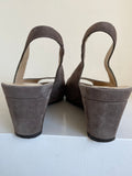 HOBBS BROWN SUEDE PEEPTOE SLINGBACK WEDGE HEELS SIZE 4/37