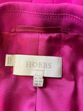 HOBBS RASPBERRY PINK 3/4 SLEEVED FITTED JACKET SIZE 14