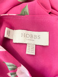 HOBBS CERISE PINK FLORAL PRINT SLEEVELESS FIT & FLARE MIDI DRESS  SIZE 12