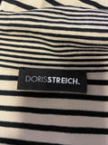 DORIS STREICH BLACK & CREAM STRIPED SLEEVELESS TOP & CARDIGAN SET SIZE 40 UK 14
