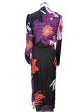 BRAND NEW KAREN MILLEN BLACK FLORAL PRINT LONG SLEEVED WRAP DRESS SIZE 10
