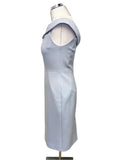 BRAND NEW KAREN MILLEN PALE BLUE WIDE NECK SLEEVELESS PENCIL DRESS SIZE 10