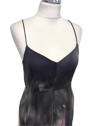 BRAND NEW WITH TAGS RELIGION DARK GREY FINE STRAP LAYERED SKIRT MAXI DRESS SIZE 14