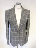 SPORTALM PERFECTLY BLACK & WHITE CHECK TAILORED JACKET, SKIRT, TROUSER SUIT SET SIZE 10
