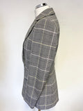 SPORTALM PERFECTLY BLACK & WHITE CHECK TAILORED JACKET, SKIRT, TROUSER SUIT SET SIZE 10