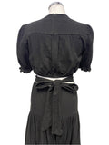 ME+EM BLACK CHEESECLOTH CUT OUT BACK SHORT SLEEVE MAXI DRESS SIZE 8