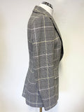 SPORTALM PERFECTLY BLACK & WHITE CHECK TAILORED JACKET, SKIRT, TROUSER SUIT SET SIZE 10