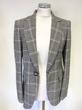 SPORTALM PERFECTLY BLACK & WHITE CHECK TAILORED JACKET, SKIRT, TROUSER SUIT SET SIZE 10