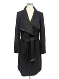 BRAND NEW TED BAKER ROSE BLACK MID LENGTH BELTED WRAP COAT SIZE 8