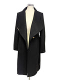 BRAND NEW TED BAKER ROSE BLACK MID LENGTH BELTED WRAP COAT SIZE 8