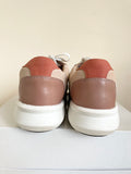 BRAND NEW CLARKS UNSTRUCTURED WHITE,TAN & TURQUOISE SUEDE & FABRIC TRAINERS SIZE 6/39