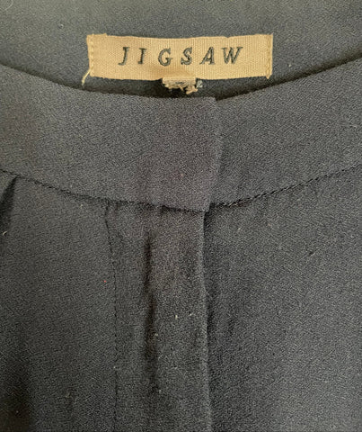 JIGSAW NAVY BLUE TAPERED LEG TROUSERS SIZE 12