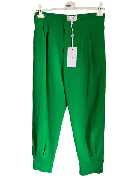BRAND NEW FOREVER UNIQUE GREEN CUFFED ANKLE TROUSERS  SIZE 12