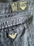 ARMANI JEANS NAVY BLUE LINEN TROUSERS SIZE 27