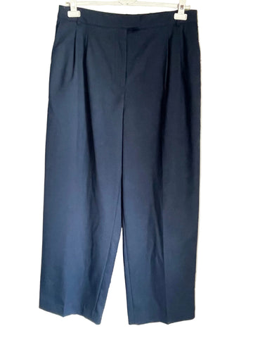 BRAND NEW JAEGER NAVY BLUE HIGH RISE WIDE LEG TROUSERS SIZE 14