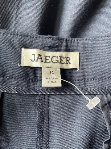 BRAND NEW JAEGER NAVY BLUE HIGH RISE WIDE LEG TROUSERS SIZE 14