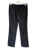 MULBERRY BLACK WOOL STRAIGHT LEG TROUSERS SIZE 10