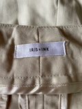 IRIS & INK NEUTRAL HIGH RISE TAPERED LEG TROUSERS  SIZE 8