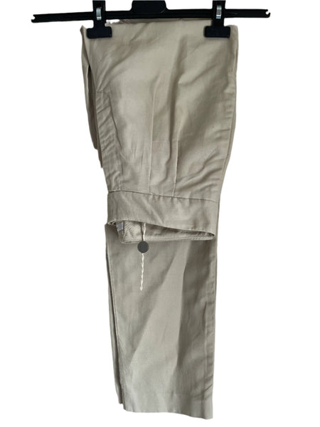 IRIS & INK NEUTRAL HIGH RISE TAPERED LEG TROUSERS  SIZE 8