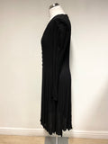 GHOST BLACK BUTTON FRONT LONG SLEEVED DUSTER COAT SIZE 14