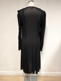 GHOST BLACK BUTTON FRONT LONG SLEEVED DUSTER COAT SIZE 14