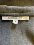 LK BENNETT GREY COLLARED 3/4 SLEEVED WRAP DRESS SIZE 1 UK 8/10