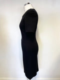 PAUL SMITH BLACK JEWEL TRIM NECKLINE SHORT SLEEVE PENCIL DRESS SIZE 40 UK 8