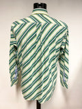 TOMMY HILFIGER GREEN STRIPE LONG SLEEVED SHIRT SIZE M